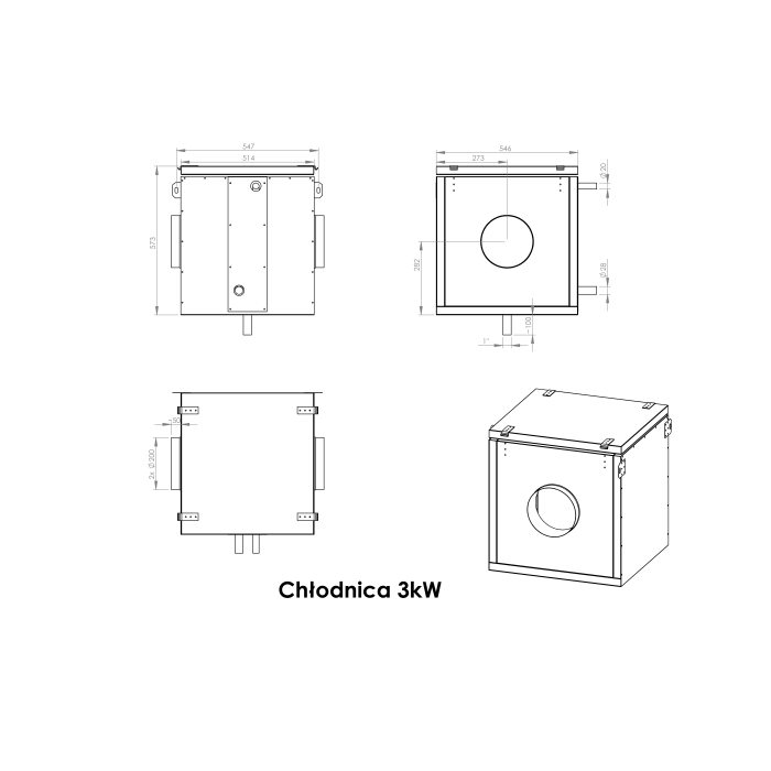 Chłodnica-nagrzewnica freonowa 3,5-5kW